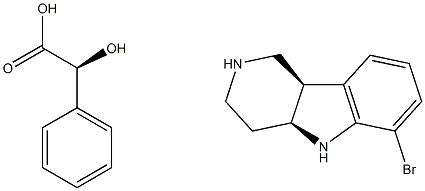 (4AS,9BR)-6-溴-1H,2H,3H,4H,4AH,5H,9BH-吡啶[4,3-B]吲哚,(2S)-2-羟基-2-苯基乙酸盐 结构式