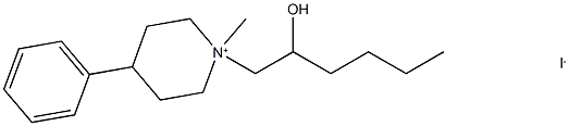 1-(2-hydroxyhexyl)-1-methyl-4-phenylpiperidin-1-ium iodide 化学構造式