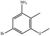 5-Bromo-3-methoxy-2-methylaniline, 1082040-45-6, 结构式