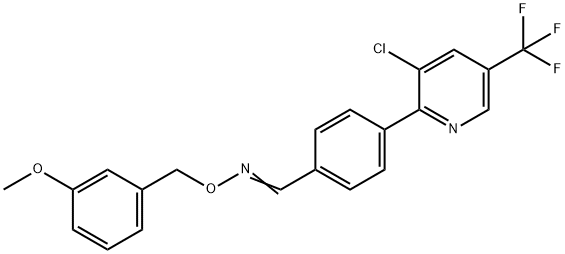 (E)-({4-[3-chloro-5-(trifluoromethyl)pyridin-2-yl]phenyl}methylidene)[(3-methoxyphenyl)methoxy]amine Structure