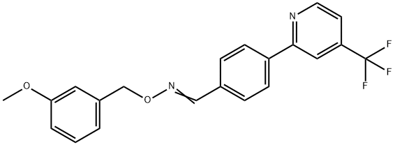 (E)-[(3-methoxyphenyl)methoxy]({4-[4-(trifluoromethyl)pyridin-2-yl]phenyl}methylidene)amine 化学構造式