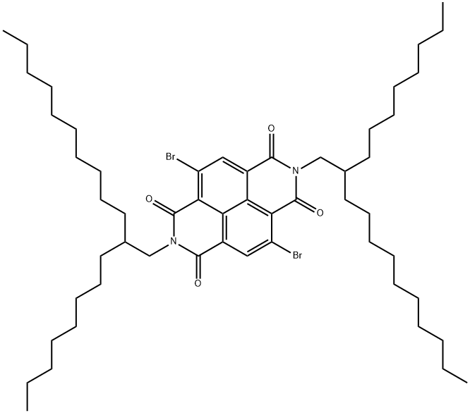 二(2-辛基十二烷基)-4,9-二溴-萘四羧酸二酰亚胺, 1100243-35-3, 结构式