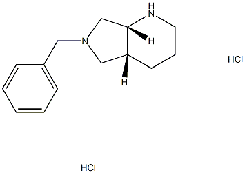 1H-Pyrrolo[3,4-b]pyridine, octahydro-6-(phenylmethyl)-, hydrochloride (1:2), (4aR,7aR)- Struktur