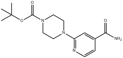 1-N-BOC-4-(4-カルバモイルピリジン-2-イル)ピペラジン 化学構造式
