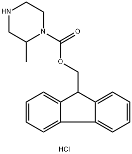 1-Piperazinecarboxylic acid, 2-methyl-, 9H-fluoren-9-ylmethyl ester, hydrochloride (1:1) Struktur