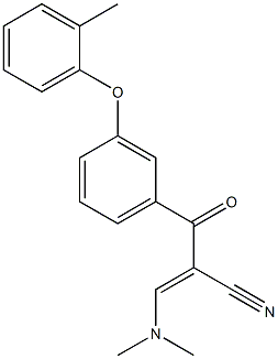 (2E)-3-(dimethylamino)-2-[(E)-3-(2-methylphenoxy)benzoyl]prop-2-enenitrile 化学構造式