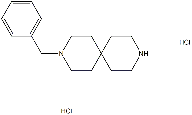 3,9-Diazaspiro[5.5]undecane, 3-(phenylmethyl)-, hydrochloride (1:2) 化学構造式
