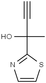 2-(チアゾール-2-イル)ブト-3-イン-2-オール 化学構造式