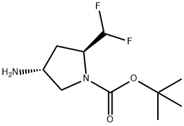 叔-丁基 (2S,4R)-4-氨基-2-(二氟甲基)吡咯烷-1-甲酸基酯, 1207852-96-7, 结构式