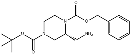 R-1-N-CBZ-4-N-BOC-2-氨甲基哌嗪,1212316-00-1,结构式