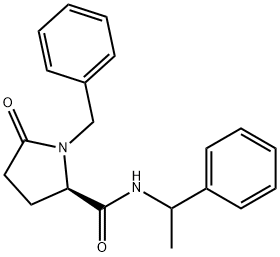 (2R)-1-benzyl-5-oxo-N-(1-phenylethyl)pyrrolidine-2-carboxamide 结构式