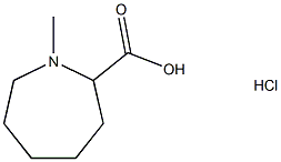 1H-Azepine-2-carboxylic acid, hexahydro-1-methyl-, hydrochloride (1:1) Structure