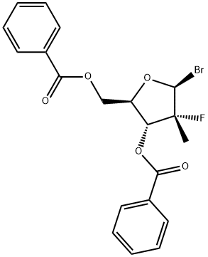 D-erythro-Pentofuranosyl bromide, 2-deoxy-2-fluoro-2-methyl-, 3,5-dibenzoate, (2R)- 结构式