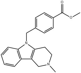 4-((2-メチル-3,4-ジヒドロ-1H-ピリド[4,3-B]インドール-5(2H)-イル)メチル)安息香酸メチル 化学構造式