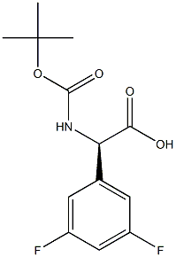 (R)-2 - ((叔丁氧基羰基)氨基)-2-(3,5-二氟苯基)乙酸 结构式