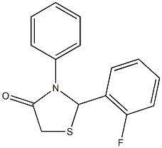 2-(2-fluorophenyl)-3-phenyl-1,3-thiazolidin-4-one Struktur