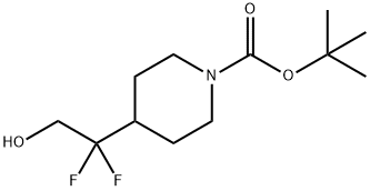4-(1,1-ジフルオロ-2-ヒドロキシエチル)ピペリジン-1-カルボン酸TERT-ブチル 化学構造式