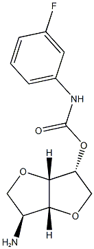 (3R,3aS,6S)-6-aminohexahydrofuro[3,2-b]furan-3-yl 3-fluorophenylcarbamate Structure