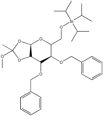 1294354-24-7 {[(3aR,6R)-6,7-bis(benzyloxy)-2-methoxy-2-methyl-hexahydro-[1,3]dioxolo[4,5-b]pyran-5-yl]methoxy}tris(propan-2-yl)silane