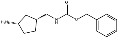 rel-benzyl N-{[(1S,3R)-3-aminocyclopentyl]methyl}carbamate 化学構造式