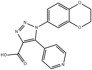 1-(2,3-dihydro-1,4-benzodioxin-6-yl)-5-(pyridin-4-yl)-1H-1,2,3-triazole-4-carboxylic acid 结构式