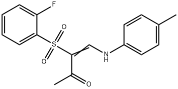 (3Z)-3-(2-fluorobenzenesulfonyl)-4-[(4-methylphenyl)amino]but-3-en-2-one 化学構造式