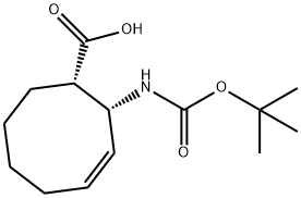 (1S,2R,3Z)-2-{[(tert-butoxy)carbonyl]amino}cyclooct-3-ene-1-carboxylic acid Structure