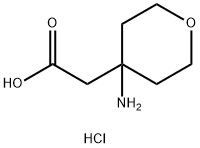 2-(4-aminooxan-4-yl)acetic acid hydrochloride Struktur