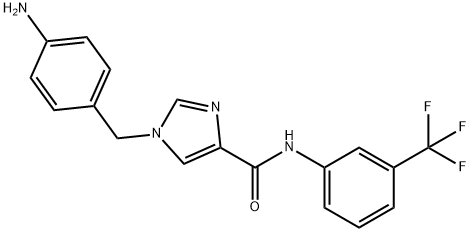 1-[(4-aminophenyl)methyl]-N-[3-(trifluoromethyl)phenyl]-1H-imidazole-4-carboxamide Structure