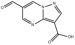 6-formylpyrazolo[1,5-a]pyrimidine-3-carboxylic acid Struktur