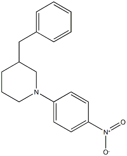 3-benzyl-1-(4-nitrophenyl)piperidine 化学構造式