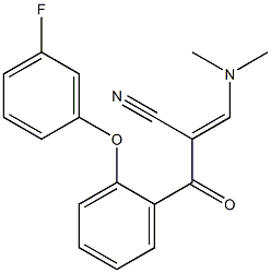 (2E)-3-(dimethylamino)-2-[(E)-2-(3-fluorophenoxy)benzoyl]prop-2-enenitrile 化学構造式