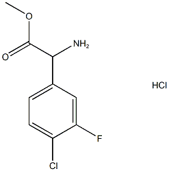 2-氨基-2-(4-氯-3-氟苯基)乙酸甲酯盐酸盐,1395078-35-9,结构式