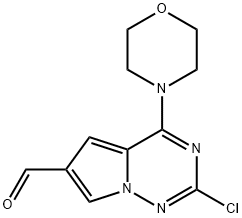 2-chloro-4-(morpholin-4-yl)pyrrolo[2,1-f][1,2,4]triazine-6-carbaldehyde Struktur