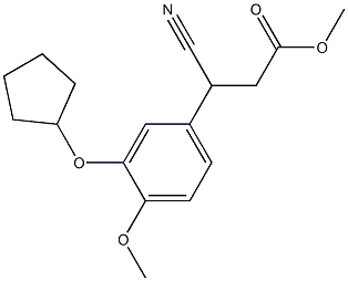 methyl 3-cyano-3-[3-(cyclopentyloxy)-4-methoxyphenyl]propanoate 化学構造式