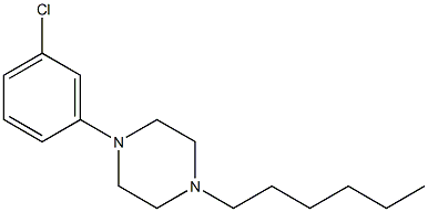 1-(3-chlorophenyl)-4-hexylpiperazine Structure