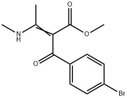 Benzenepropanoic acid, 4-bromo-α-[1-(methylamino)ethylidene]-β-oxo-, methyl ester Struktur
