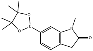 1-Methyl-6-(4,4,5,5-tetramethyl-1,3,2-dioxaborolan-2-yl)indolin-2-one Structure