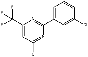 4-chloro-2-(3-chlorophenyl)-6-(trifluoromethyl)pyrimidine Structure