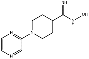 (Z)-N'-hydroxy-1-(pyrazin-2-yl)piperidine-4-carboximidamide 化学構造式