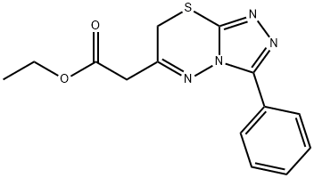 ethyl 2-(3-phenyl-7H-[1,2,4]triazolo[3,4-b][1,3,4]thiadiazin-6-yl)acetate, 150536-10-0, 结构式