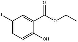 2-ヒドロキシ-5-ヨード安息香酸エチル 化学構造式