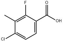 2-氟-3-甲基-4-氯苯甲酸,153556-55-9,结构式