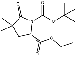 (S)-1-tert-butyl 2-ethyl 4,4-dimethyl-5- oxopyrrolidine-1,2-dicarboxylate,158392-80-4,结构式