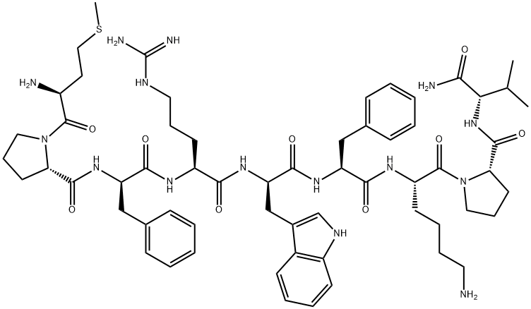 Мет-Pro-D-Phe-Arg-D-Trp-Phe-Lys-Pro-Val-NH2 структура