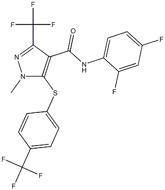 N-(2,4-difluorophenyl)-1-methyl-3-(trifluoromethyl)-5-{[4-(trifluoromethyl)phenyl]sulfanyl}-1H-pyrazole-4-carboxamide Structure