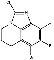 7,8-Dibromo-2-chloro-9-methyl-5,6-dihydro-4H-imidazo[4,5,1-ij]quinoline 化学構造式