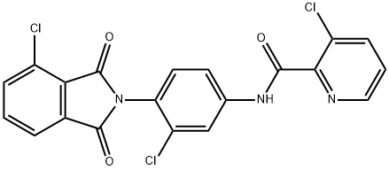 N-[3-クロロ-4-(1,3-ジオキソ-4-クロロイソインドリン-2-イル)フェニル]-3-クロロ-2-ピリジンカルボアミド 化学構造式