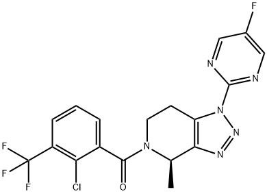 (r)-(2-chloro-3-(trifluoromethyl)phenyl)(1-(5-fluoropyrimidin-2-yl)-4-methyl-1,4,6,7-tetrahydro-5h-[1,2,3]triazolo[4,5-c]pyridin-5-yl)methanone|1627902-21-9