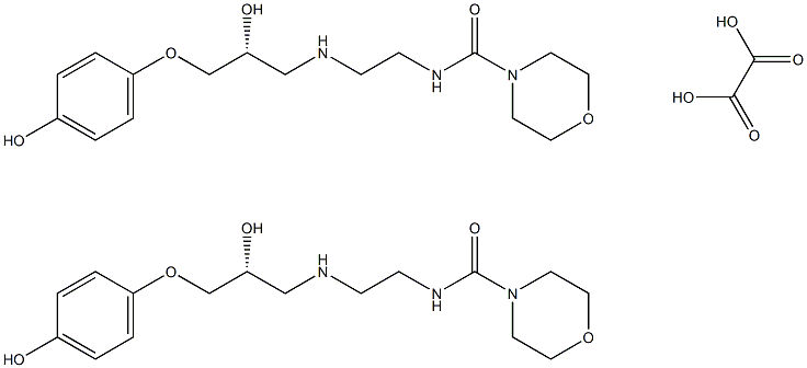 (R)-N-(2-((2-Hydroxy-3-(4-hydroxyphenoxy)propyl)amino)ethyl)morpholine-4-carboxamide oxalate(2:1) Struktur